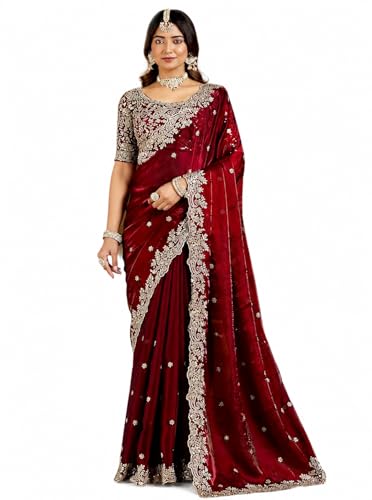 RAAGVARNAM Satin Silk Embroidery Saree