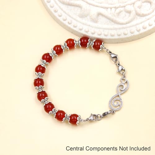 Image of Interchangeable DIY Semi-Finished Medical Alert Bracelet - 8mm Natural Stone Bead Adjustable Dual-Use Bracelet - YA5062