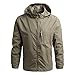 Waterproof Coat Running Rain Coats for Men Running Jacket Windbreakers Hood Anorak Casual Tactical Waterproof Rain Proof Jackets for Men Chaquetas Impermeables para Hombre Khaki L