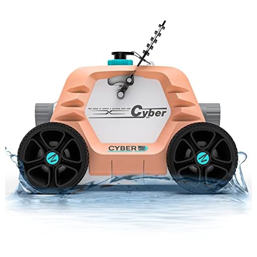 Ofuzzi Winny Cyber 1000 Cordless Robotic Pool Cleaner, Max.95 Mins Runtime, Automatic Pool Vacuum for Ideal for Above/Half-Above Pools Up to 40 feet of Flat Bottom (Orange)
