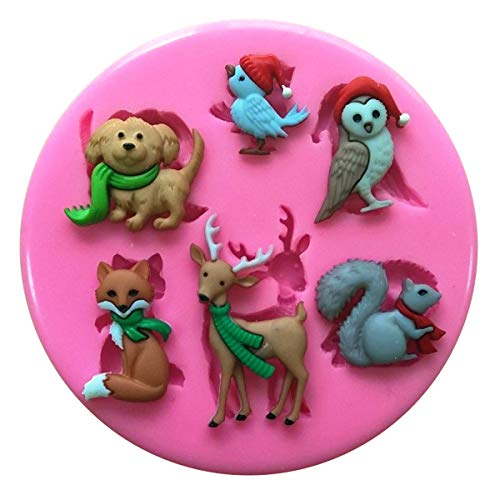 Fairie Blessings - Molde de silicona para decoración de pasteles, pasteles, pasteles, pasteles, glaseado, diseño de búho de reno