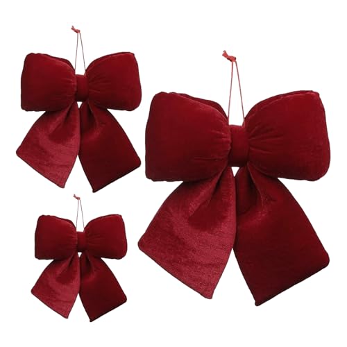 3 Stück Rot Weihnachtsschleife Groß Dunkelrot Geschenkschleife Set,...