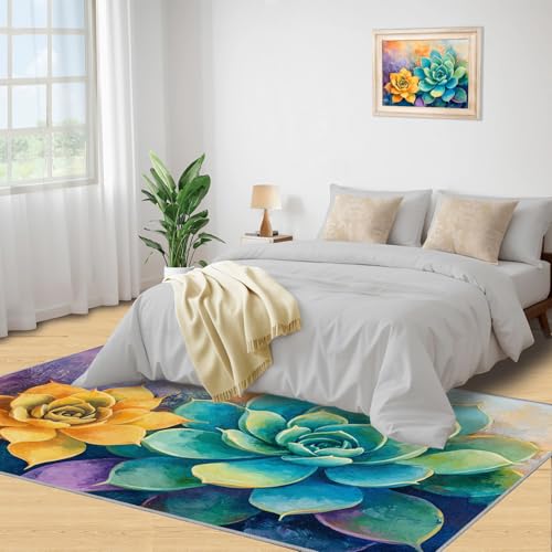 Tapis de sol decoration interieure fleurs aquarelles de qualité supérieure - 5