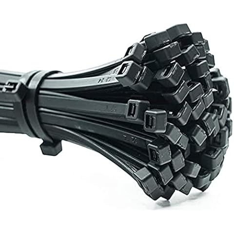 ERKO 100 Stück professionelle Kabelbinder 200 x 4,8 mm UV-beständiger Halter für den Kabelweg Halter für Kabelbinder in schwarz, temperaturbeständig, , chemische resistenz Cover