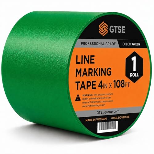 Image of GTSE - Green Vinyl PVC Floor Tape 4 inch x 108ft Safety Marking Tape | Safety Marking Tape for Gyms, Warehouses & Dance Floors - Durable Vinyl, High Visibility