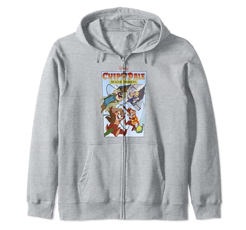 Sweat à capuche Disney Chip 'n' Dale Rescue Rangers zippé pour adulte avec motif imprimé au dos