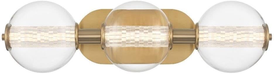 Eurofase Atomo 12.9W 3 LED Bath Vanity 6.75 Inch Tall X 24.75 Inch Wide with Gold Finish