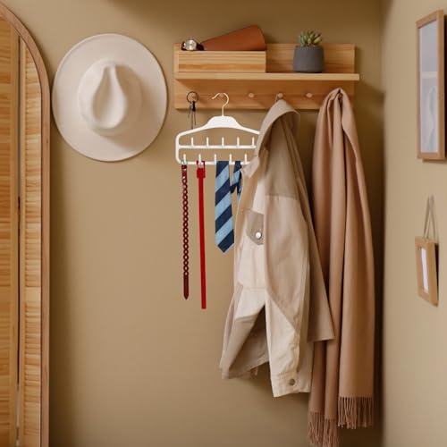 Cozlly 2 Stück gürtelhalter Krawattenhalter Gürtelhalter Kleiderschrank 360 Grad drehbarer Krawattenbügel, 11 Haken platzsparend Krawatte Schmuck Rack Zubehör für Gürtel, Fliege, Schal und Hut