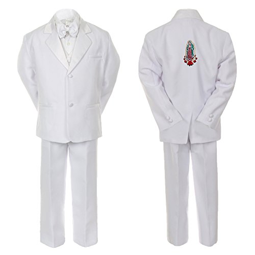 Image of New Born Baby Kid Boy Teen Christening White Suit Gold Virgin Mary on Back SM-20