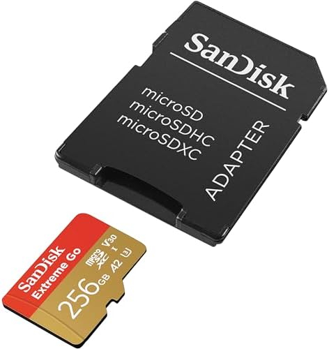 SanDisk Extreme Go micro SDXC card + SD adapter 256GB (For Android Devices, Gaming Consoles, Drones, Action Cams, UHS-I, up to 200 MB/s, V30, 5K, 4K, UHD, Rescue PRO, Class 10, U3) For Amazon - View 5