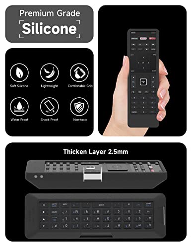 Sikai Remote Case For Vizio Xrt500 Smart Tv Remote [Eco-Friendly] Case For Vizio Smart Lcd Led Tv Remote Control [Shock Proof] Silicone Cover For Vizio Xrt500 Remote With Lanyard (Black) #TOP3