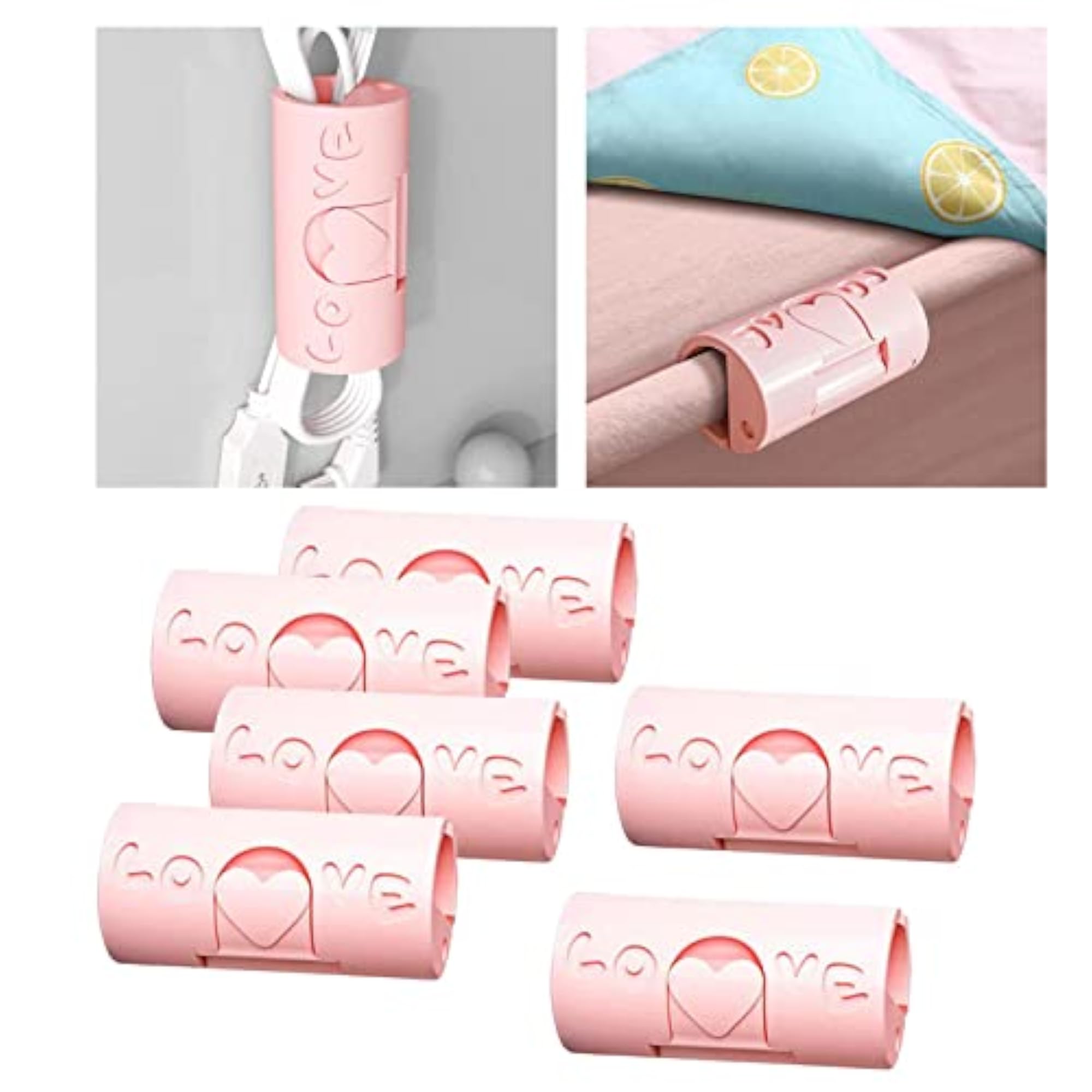 6x6 Multipurpose Bed Sheet Fixed Clamp for Snacks Pink