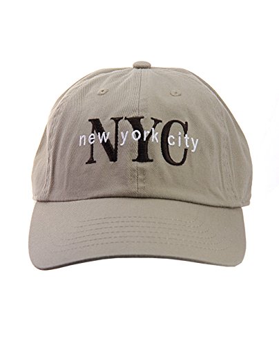 NYFASHION101 Unisex NYC New York City Embroidered Adjustable Low Profile Cap, NY02, Khaki
