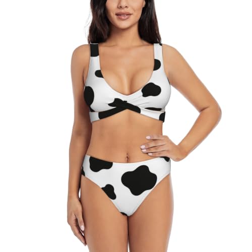 Bikini croisé imprimé vache idéal pour sublimer la silhouette avec son push-up réglable