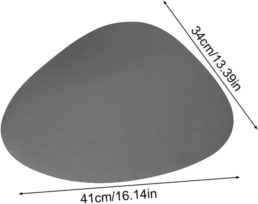 6pcs Washable Home Placemat Set Dinner Kitchen Decoration Wipeable Dining Table Heat Resistant Faux Leather (Color : Gray, Size : One Size) (Red One Size)