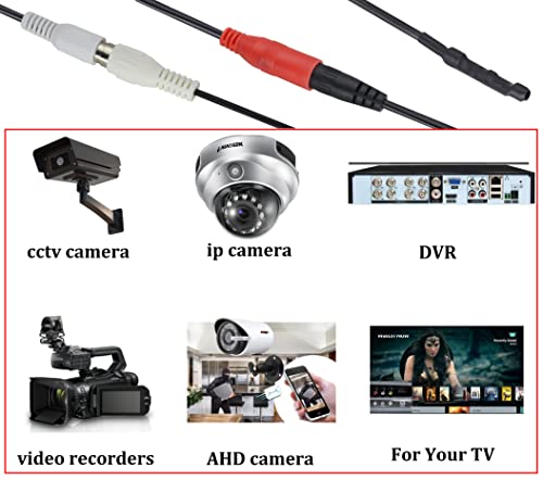 HCFeng CCTV Microphone Audio Cable Pickup Device Mic Outdoor CCTV RCA Surveillance Mic DVR High Sensitive Preamp Amplified Pickup Device Mic External Camera Sound for Monitoring Equipment[2plug] - Thumbnail 6