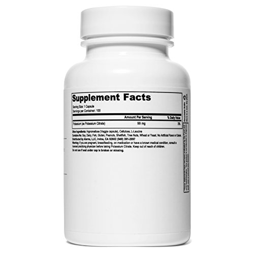 Alerna Kidney Health POTASSIUM CITRATE 100VC 3B Potassium Citrate 99 Mg - Supports Electrolyte Balance And Normal Ph - Essential Mineral Kidney Stone Support Supplement - 100 Vegetarian Capsules thumb #3