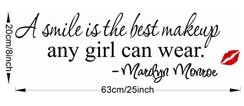 Marilyn Monroe Lips A smile Quote Home Wall Stickers DIY Mural Art Decal Self Adhesive Removable PVC Wall Paper Decor