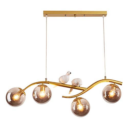 Suspension oiseau G9 lustre vintage luminaire suspendu créatif globe verre dépoli