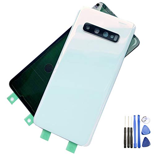 Ubrokeifixit Compatible Housing Rear Glass Back Door Cover Replacement with Camera Glass Lens for Samsung Galaxy S10 6.1