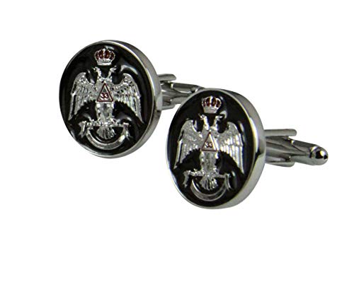 Mancuernillas Scottish Rite 33 Degree Alas Abajo Águila Doble