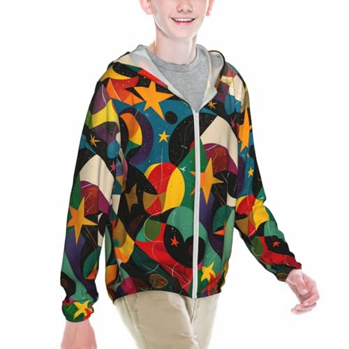 Stars Retro Moon Youth Lightweight Sports Long Sleeve Jacket For Outdoor Activities2