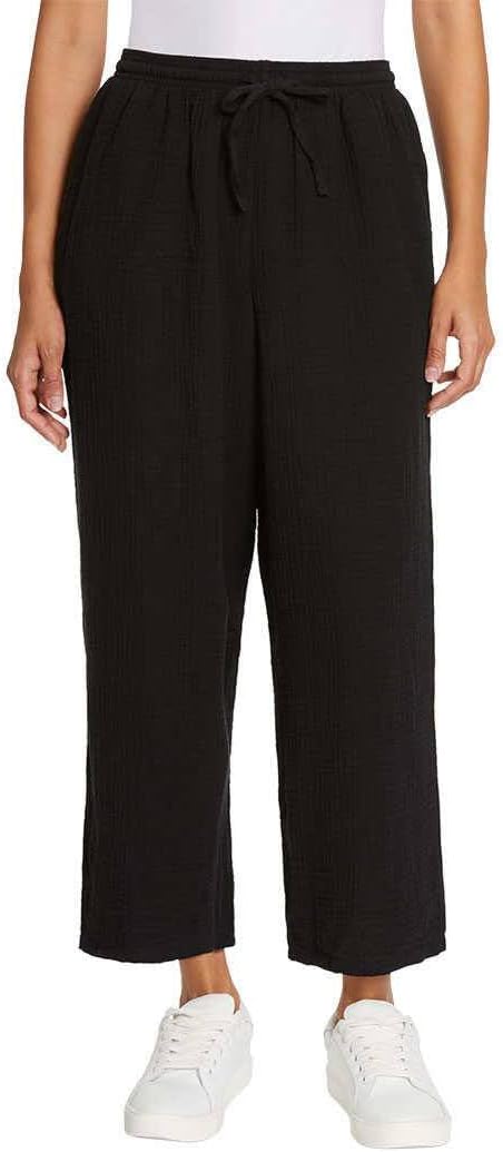 Jessica Simpson Women's Gauzy 100% Cotton Pull On Cropped Ankle Pants