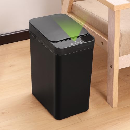 スリム ゴミ箱 自動開閉 15L 自動ゴミ箱 電池式 蓋付き ダストボックス 幅18.3×奥行26.8×高さ36cm おしゃれ 袋が見えない センサー付き ごみ箱 開けっぱなし可能 薄型 生活防水 省スペース リビング 洗面所 トイレ オフィス キッチン