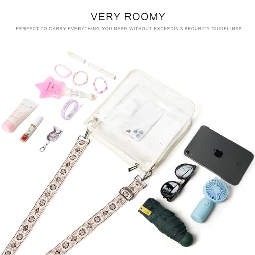 Image of Bluome Clear Bag for Stadium Events 12x12x6, Clear Purses Stadium Bag Crossbody Purses for Concerts Football Games Travel
