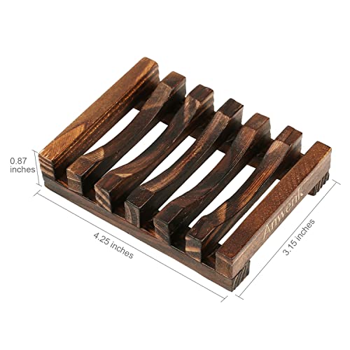 Anwenk Wooden Soap Dish Soap Saver Holder Soap Tray For Bathroom Shower Rectangular Sink Drainer Hand Craft For Soap,Sponges And More (1Pack) #TOP5