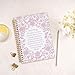 MOFUYU Pink Floral Christian Notebook Journal, Bible Verse Prayer Journal for Women, Christian Gifts for Women, Religious Scripture Pink Flower Hardcover Spiral Notebook 5.5x8.3 Inch
