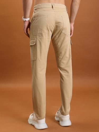 Image of Highlander Men's Tapered Fit | Cargo Trousers | Sleek & Functional | Utility Pockets | Trouser for Men | Men Trousers