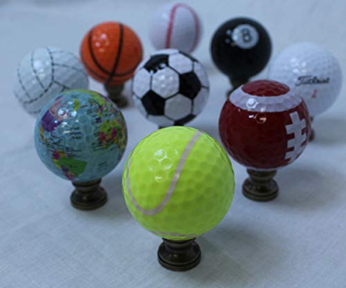 Image of Home Concept Tennis Ball Lamp Finial, Yellow, 2.25 inch h