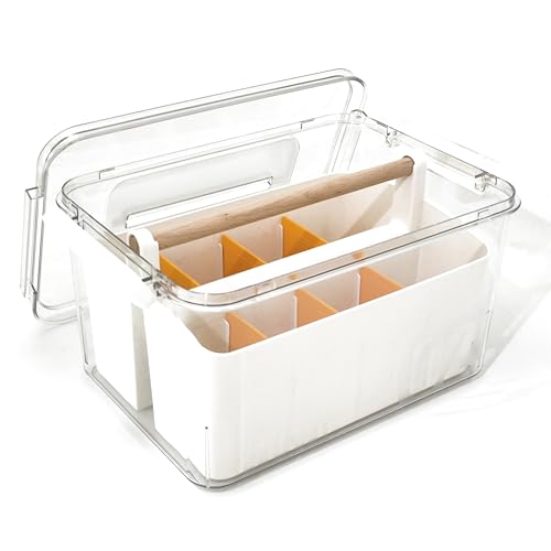 Image of Craft Caddy with Lid and Lift-Out Portable Caddy, Orange