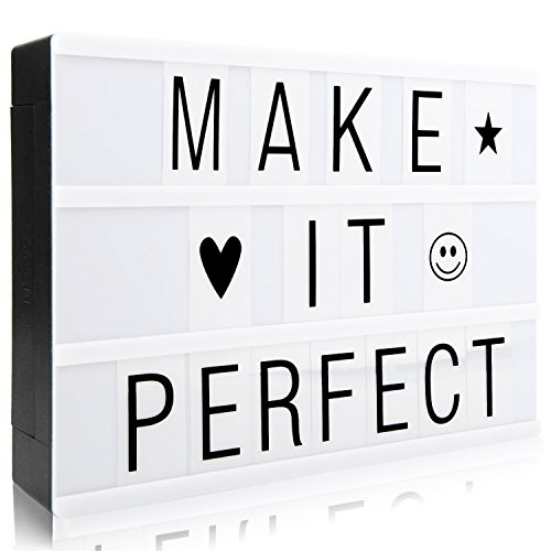 Light up Box A4 LED Message Box Light NXENTC Cinematic Light up Sign with 90 Letters Numbers and Symbols for Home Bar Shop and Party