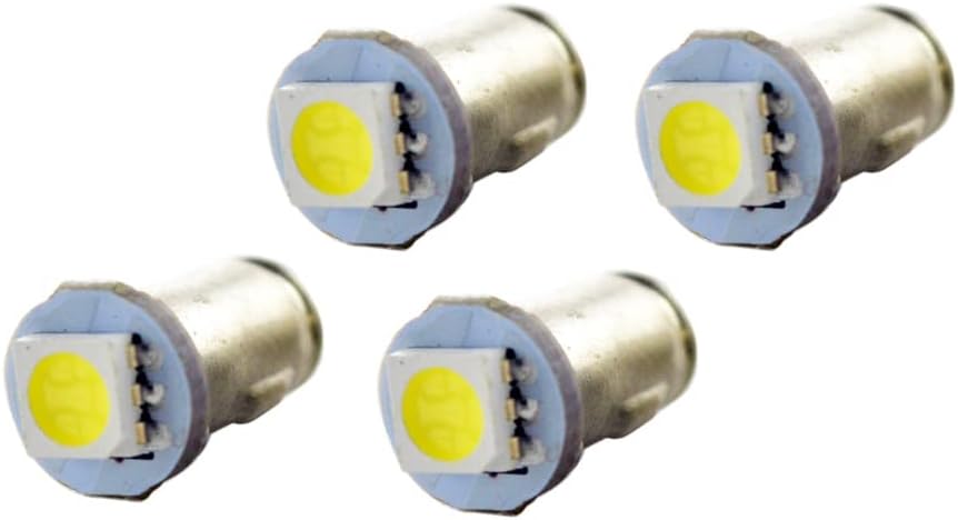 Ruiandsion Dashboard Light LED Bulbs BA7S 5050 1SMD 30lm White 12V Auto LED Interior Bulb Dashboard indicator Light Instrument Panel Light Bulb,Negative Earth (Pack of 4)