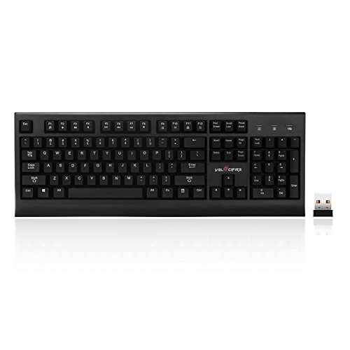 VELOCIFIRE Full Size Wireless Mechanical Keyboard, 104-key with Tactile Outemu Brown Switches for Copywriters, Typists, Programmers(No Backlit)