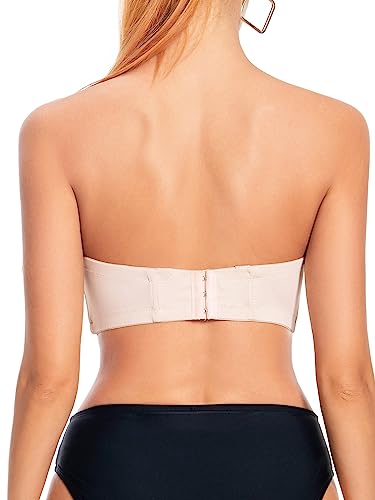 Image of Women's Push up Strapless Bra for Large Breasts with Clear Straps, Never Move On Party Cup B /C /D /DD /DDD /G