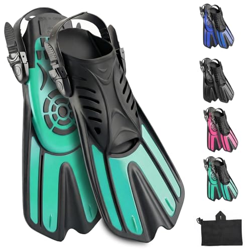Diving fins Snorkeling Gear for Adults Snorkel fins ，Swim fins Open, Adjustable, Men, Women, Children, Swim Flippers