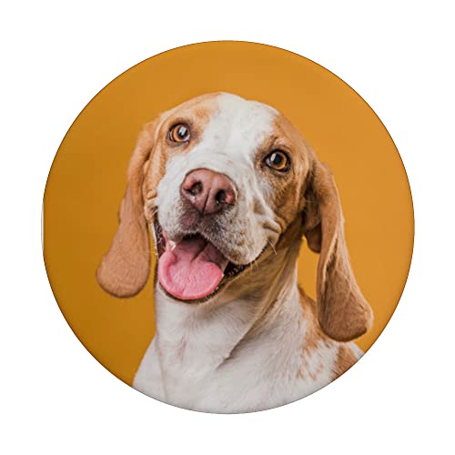 Beagle Happy Dog Cute Image Fun Photo Dog PopSockets Swappable PopGrip, Black - Image 3