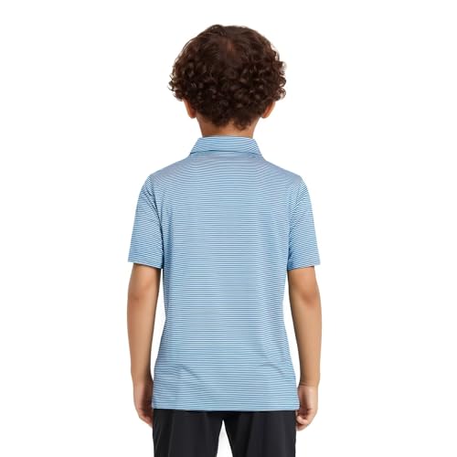 Image of Mens Golf Shirt Moisture Wicking Dry Fit Performance Sport Short Sleeve Striped Golf Polo Shirts for Men