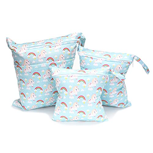 Egurs 3 Stück Windeltasche Regenbogenpferd