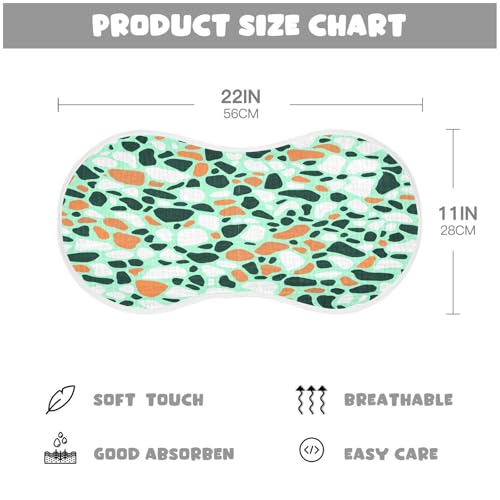 Colored Terrazzo Plant Burp Cloths Cotton Baby Washcloths,Large 22x11in Burping Cloth Absorbent and Soft for Newborn Baby Boys and Girls,4 Pack4