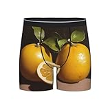 WBQLSL Men's Small Kumquat Printed Large Boxer Briefs - All-day Coolness and Comfort, Long Size (S-2XL) Black