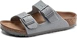 Birkenstock Women's, Arizona Vegan Slide Sandal - Narrow Width Stone 39 M, Stone, 5.5 UK