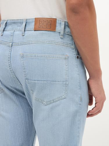 Image of Urbano Fashion Men's Straight Fit Washed Denim Jeans Stretchable