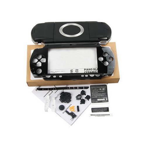 OSTENT Kompletna Obudowa Naprawcza Mod Case + Wymiana Przycisków do konsoli Sony PSP Serii 1000 Kolor Czarny