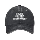 Xhhxfv I Don't Like The Government Hat Adjustable Baseball Cap Funny Dad Hats for Men Women Black