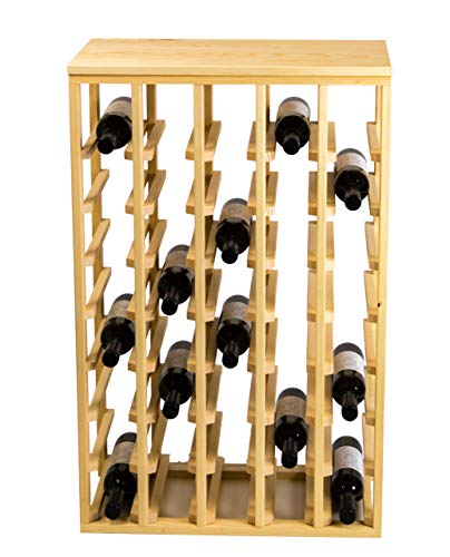 Soporte para 40 botellas de vino de mesa, pino miniatura 2