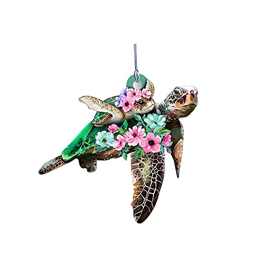 Sea Turtle Car Hanging Ornament Cute Sea Turtle Car Pendant Car Interior Funny Ocean Sea Animal Pendant Hanging Air Fresheners for Home Window Wall Car Hanging Decorations